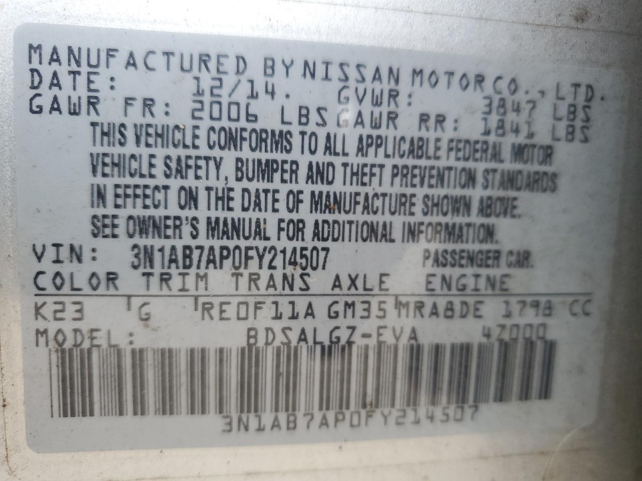 Nissan Sentra S Image 10