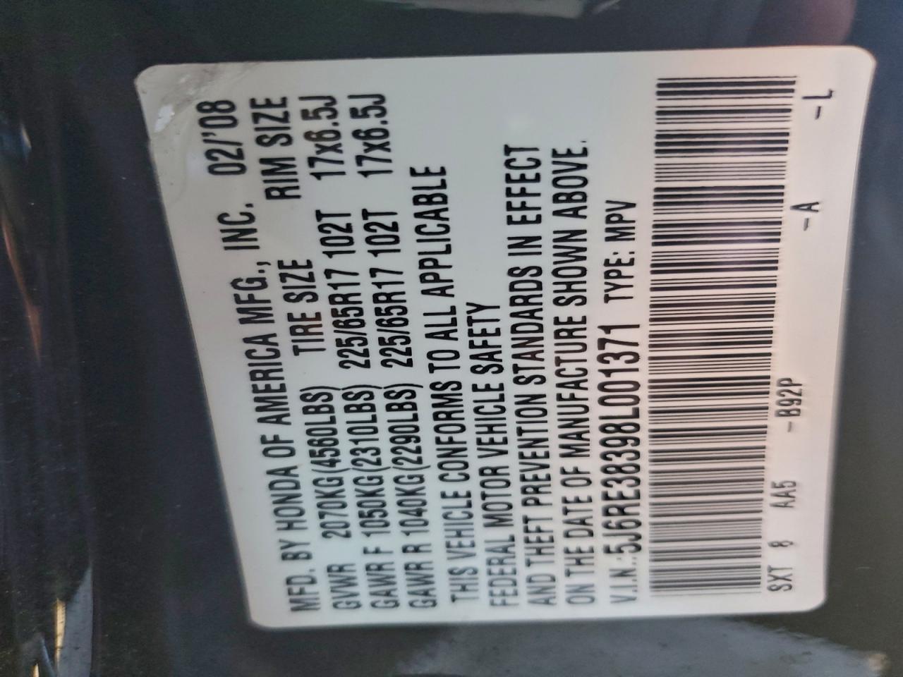 Honda Crv Lx Image 9