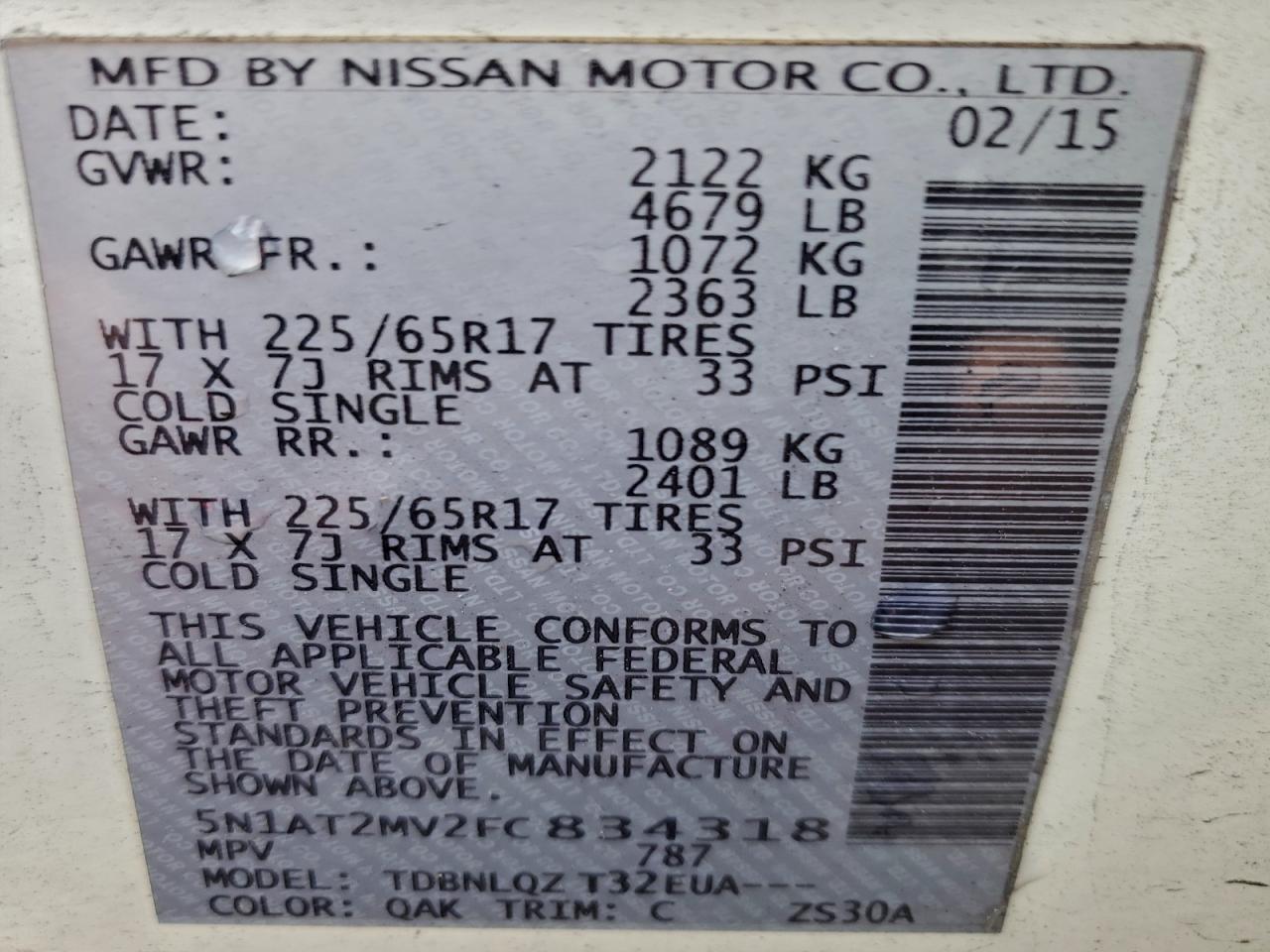 Nissan Rogue S Image 7